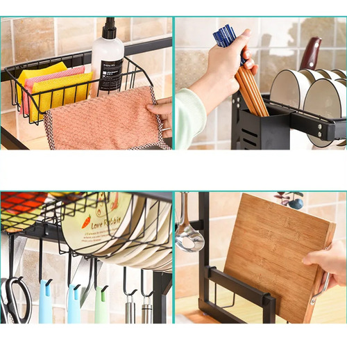 Escurridor organizador secaplatos de 2 niveles para bacha - Image 6