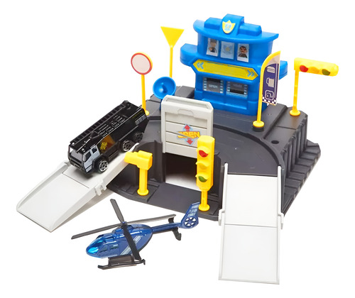 Estación juguete policía helicóptero camión 24 piezas 38005 - Image 1