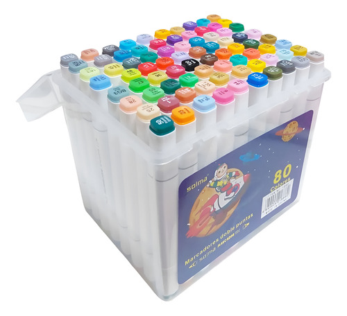 Marcadores X 80 fibrones doble punta - Image 1