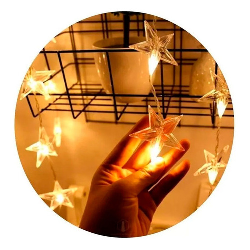 Guirnalda 28 estrellas cálidas LED para navidad 220v 5 metros