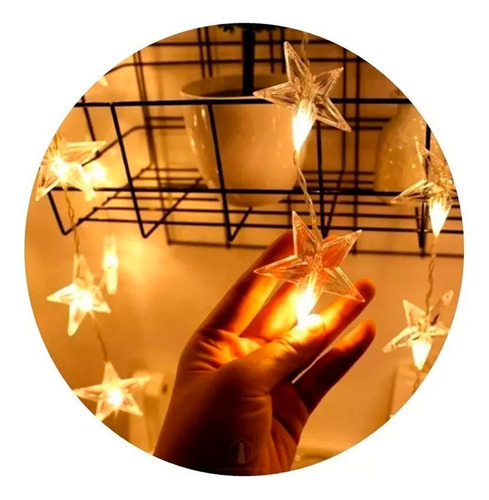 Guirnalda 28 estrellas cálidas LED para navidad 220v 5 metros