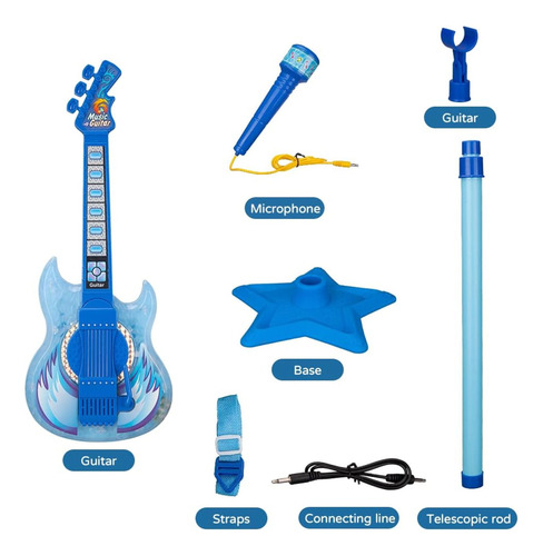 Guitarra juguete musical con micrófono y luces Gui3 - Image 12