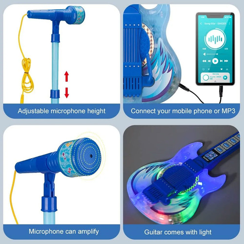Guitarra juguete musical con micrófono y luces Gui3 - Image 16