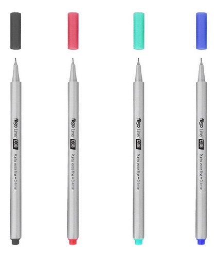 Marcadores Microfibras X 4 Colores Filgo Liner 038 En Caja