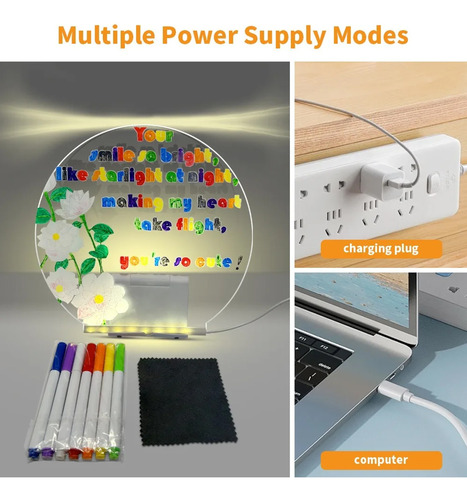 Pizarra mágica circular luminosa LED - Image 7