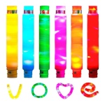 Pop Tubo Luminoso Fidget Gusano Sensorial Led Rgb Fiesta