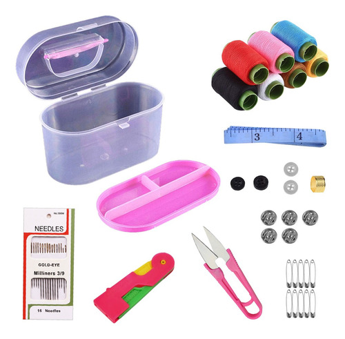 Set De Costura Costurero En Estuche Aguja Hilos Botones - Image 1
