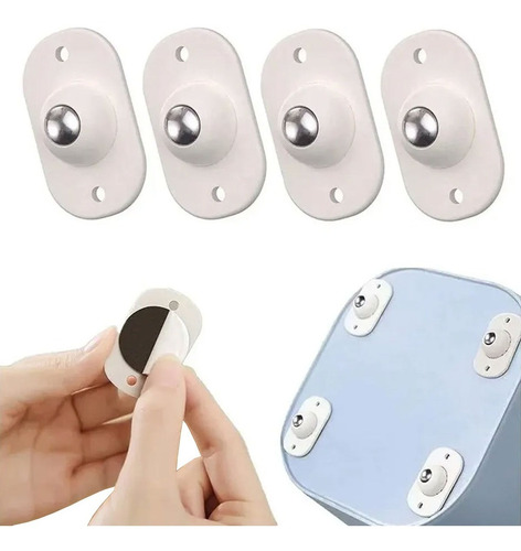 Set X4 Rueditas Adhesivas Giratorias Transportadoras Hogar - Image 1