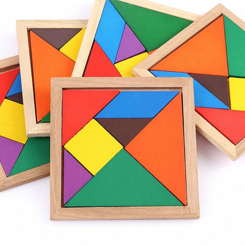 Tangram De Madera Rompecabezas 7 Piezas Didáctico Geometria - Image 6