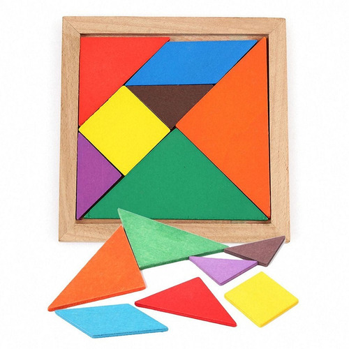 Tangram De Madera Rompecabezas 7 Piezas Didáctico Geometria - Image 2