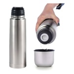Termo Bala Acero Inox 1 Litro Tapon Matero Gris - Image 2