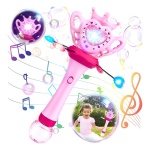 Varita de burbujas rosa con luz y música M323