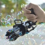 Burbujero Pistola Gun Semiautomatico Lanza Burbujas A Pilas - Image 9