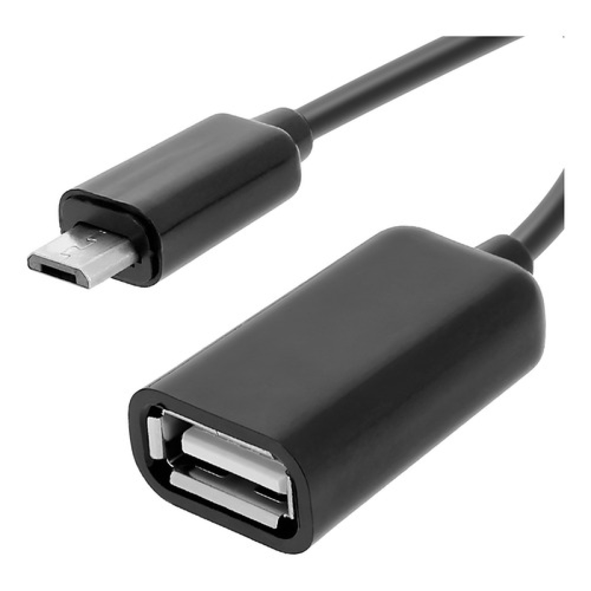 Rii F1 OTG Micro USB-kabel – Voor Fire TV Stick, Logitech, Nintendo Switch, 7,88 Inch, ABS, Zwart