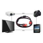 Cable Hdtv Mallado 5 Metros 1080p Full Hd Oro Alta Velocidad - Imagen 5