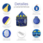 Castillo plegable juego pelotero azul - Imagen 5