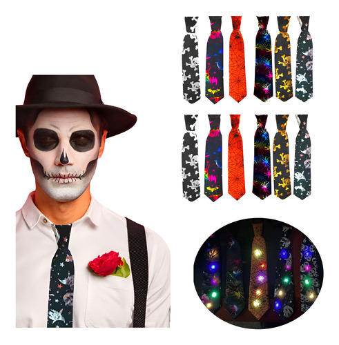 Corbatas luminosas X 12 para Halloween 689