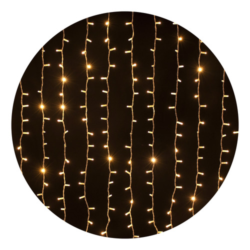 Cortina 12 tiras LED blanco cálido 2 metros