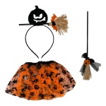 Disfraz bruja infantil Hallowen tutu varita y vincha