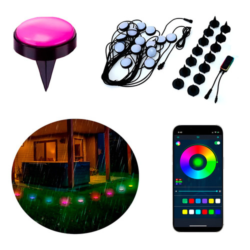 Estacas Led para el jardín marca caminos 15 luces multicolor 7222