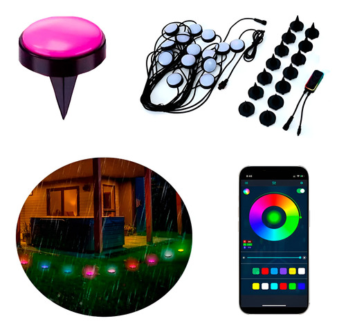 Estacas Led para el jardín marca caminos 15 luces multicolor 7222 - Image 1