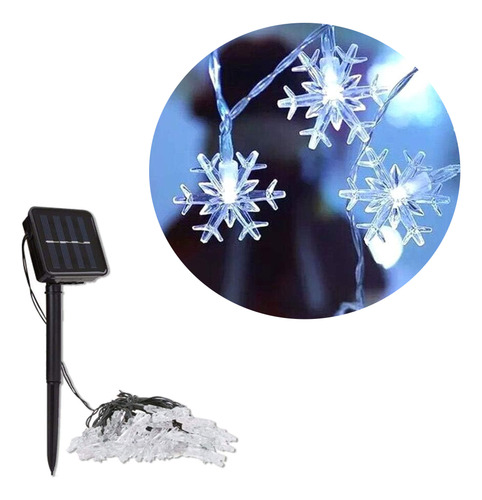 Guirnalda luz solar LED copo de nieve 15317