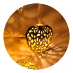 Guirnalda corazones luces LED cálidas de metal 2,9 Mts 220v