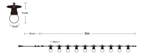 Guirnalda 10 focos LED blanco cálido 343ca - Image 10