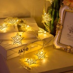 Guirnalda con luces led cálidas con forma de estrellas de metal 2,9 Mts 220v - Image 6