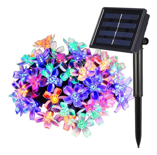 Guirnalda 30 luces LED 30 flores multicolor solar
