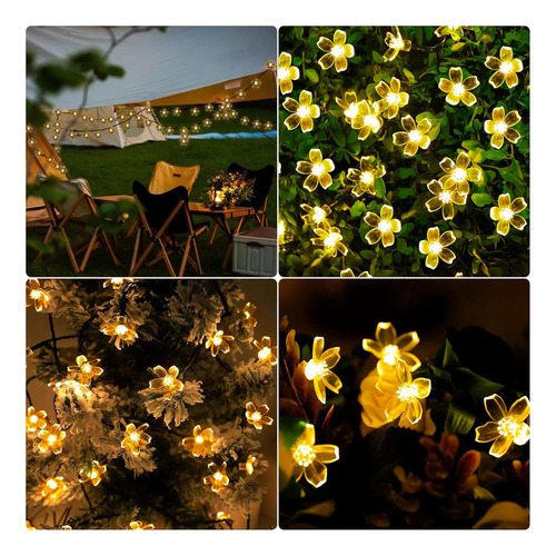 Guirnalda LED 20 flores cálidas solares 6,5 metros Sl0508 - Image 3