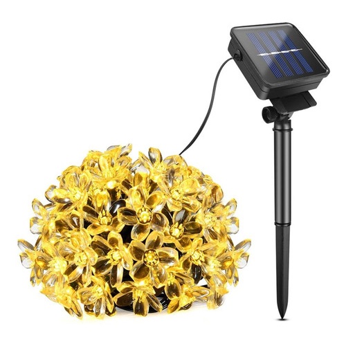 Guirnalda 30 luces LED flores multicolor solar