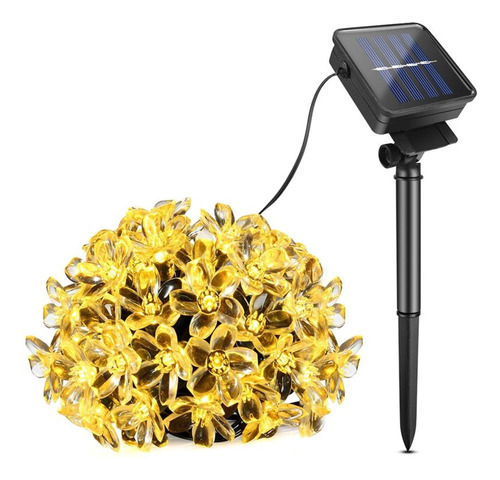 Guirnalda 30 luces LED flores multicolor solar