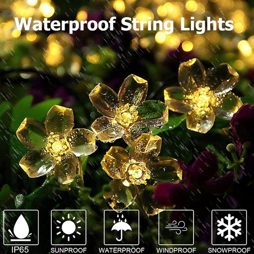 Guirnalda LED 20 flores cálidas solares 6,5 metros Sl0508 - Image 5