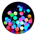 Guirnalda de luces led con bolas multicolor RGB - 7,5 mts