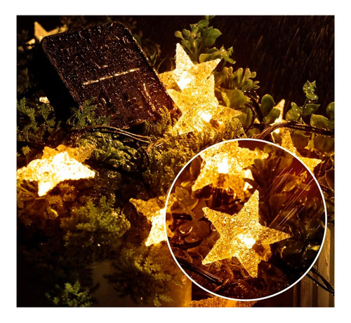 Guirnalda 30 luces LED estrellas solar 15318 - Imagen 4