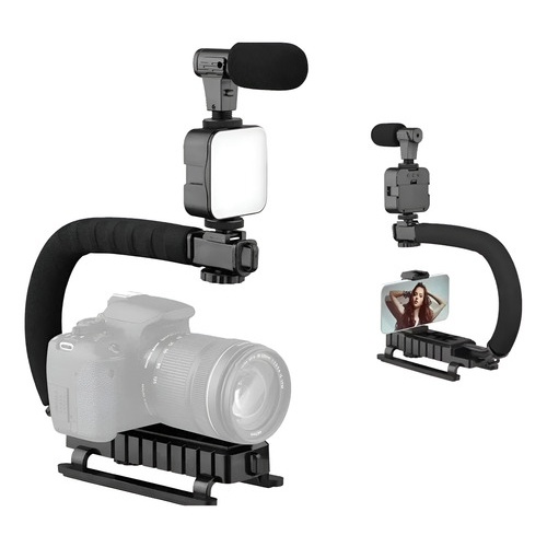 Kit Streaming Micrófono Soporte Celular Luz Led Ay49