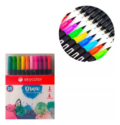 Marcadores_Fibrones_Doble_Punta_X_20_Colores_Draw_Jj-82620_D_997806-MLA77408174869_072024-O.jpg Marcadores Fibrones Doble Punta X 20 Colores Draw Jj-82620 - Imagen 1
