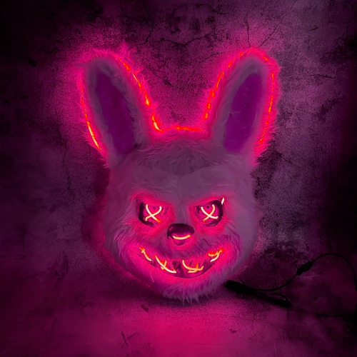 Máscara conejo con luz neón Halloween Yj0912 - Image 3