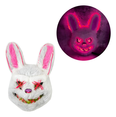 Máscara conejo con luz neón Halloween Yj0912