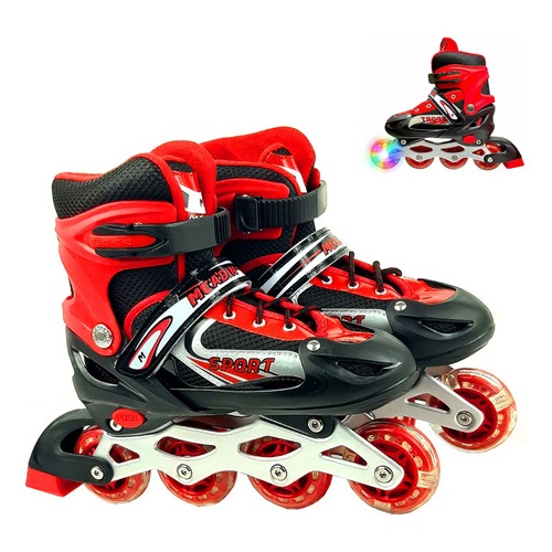Patines rollers extensibles con luces LED W-21-1