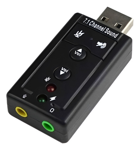 Placa De Sonido Usb 7.1 C/ Control Volumen Y Leds, Lo Mejor - Image 1