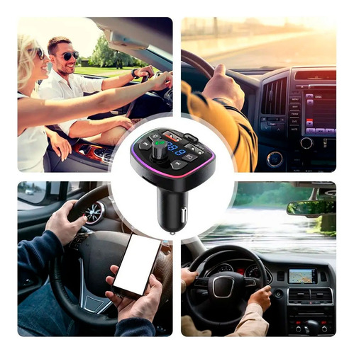 Transmisor Fm Bluetooth Auto Cargador Usb Multicolor Q7 - Image 2