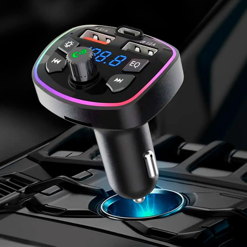 Transmisor Fm Bluetooth Auto Cargador Usb Multicolor Q7 - Image 3