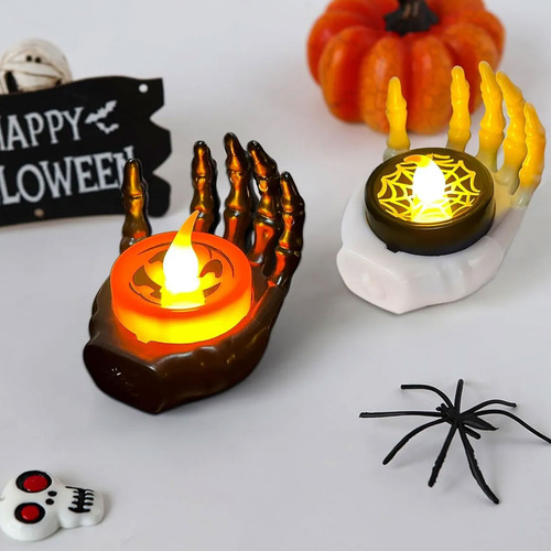 Velas manos de esqueletos X 12 LED Halloween Kkt8 - Image 2