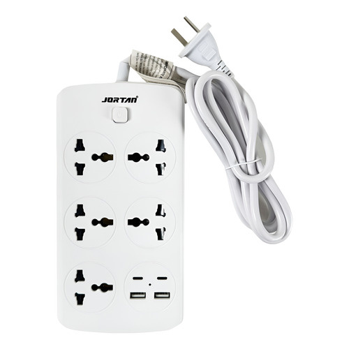 Zapatilla eléctrica con 5 toma corriente y 2 USB 25012