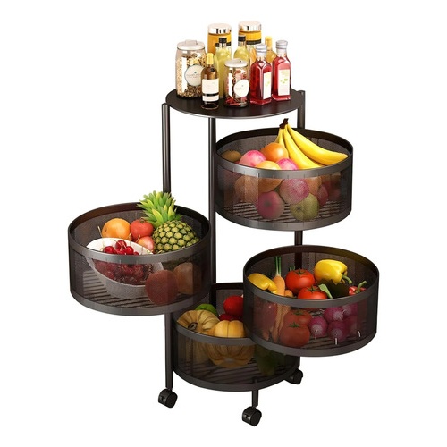 Carrito organizador de cocina con 4 estantes