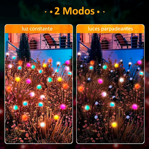Luces Solares Led Multicolor Jardín Ramo Luciérnagas 550459 - Image 3