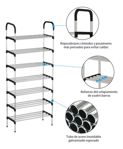 Organizador estante de zapatos con 7 niveles P817 - Image 7