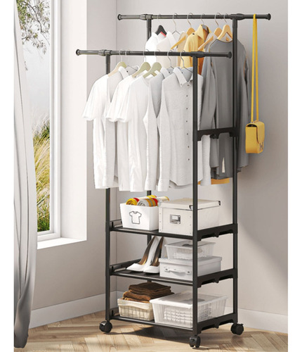 Organizador perchero de ropa y zapatos con 3 niveles Lbj2 - Image 2